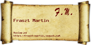 Fraszt Martin névjegykártya